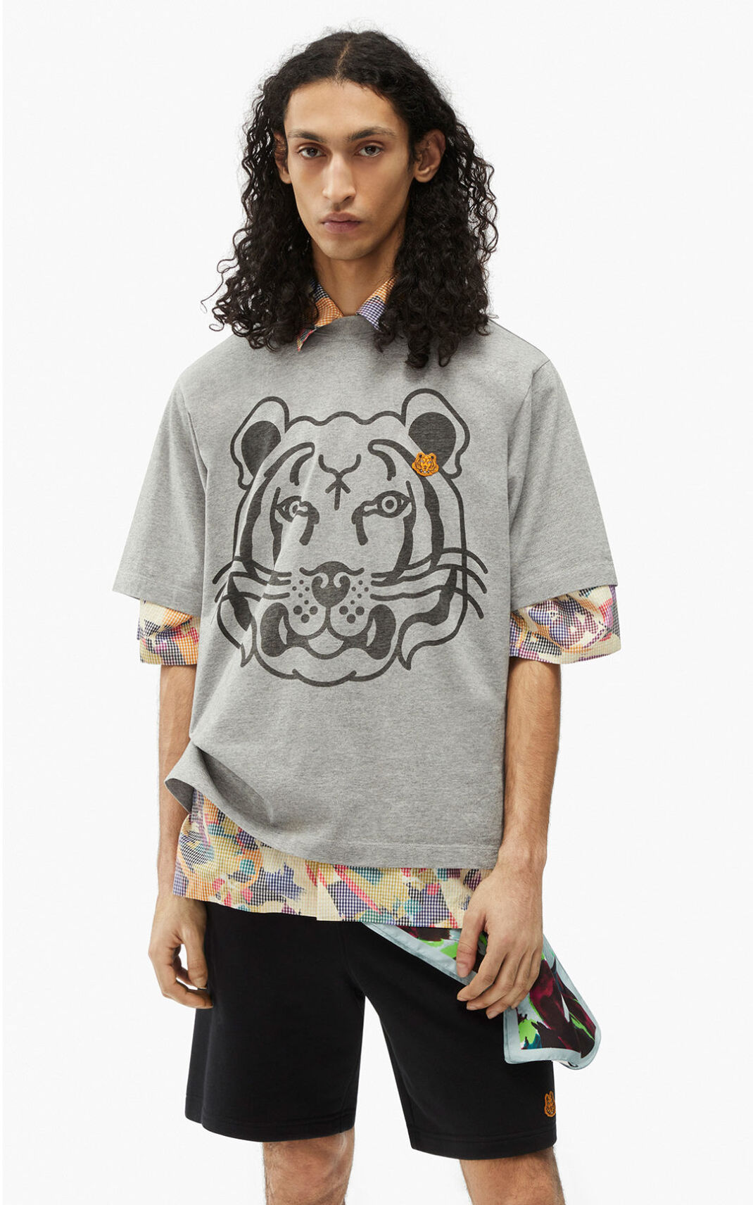 Kenzo K Tiger oversized T-shirts Herre - Grå DK-905314